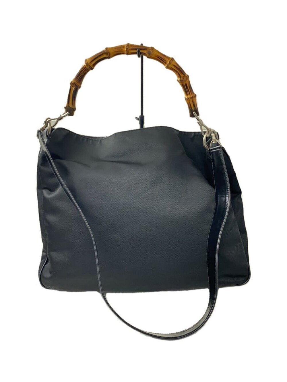 Gucci bamboo 2way tote Shoulder Bag Black